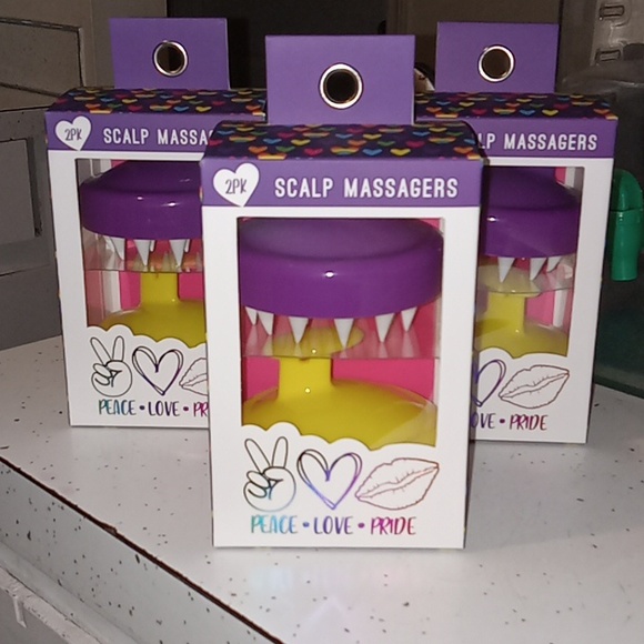 PEACE*LOVE*PRIDE- 2PK Scalp Massages (Purple/Yellow) - Picture 1 of 6